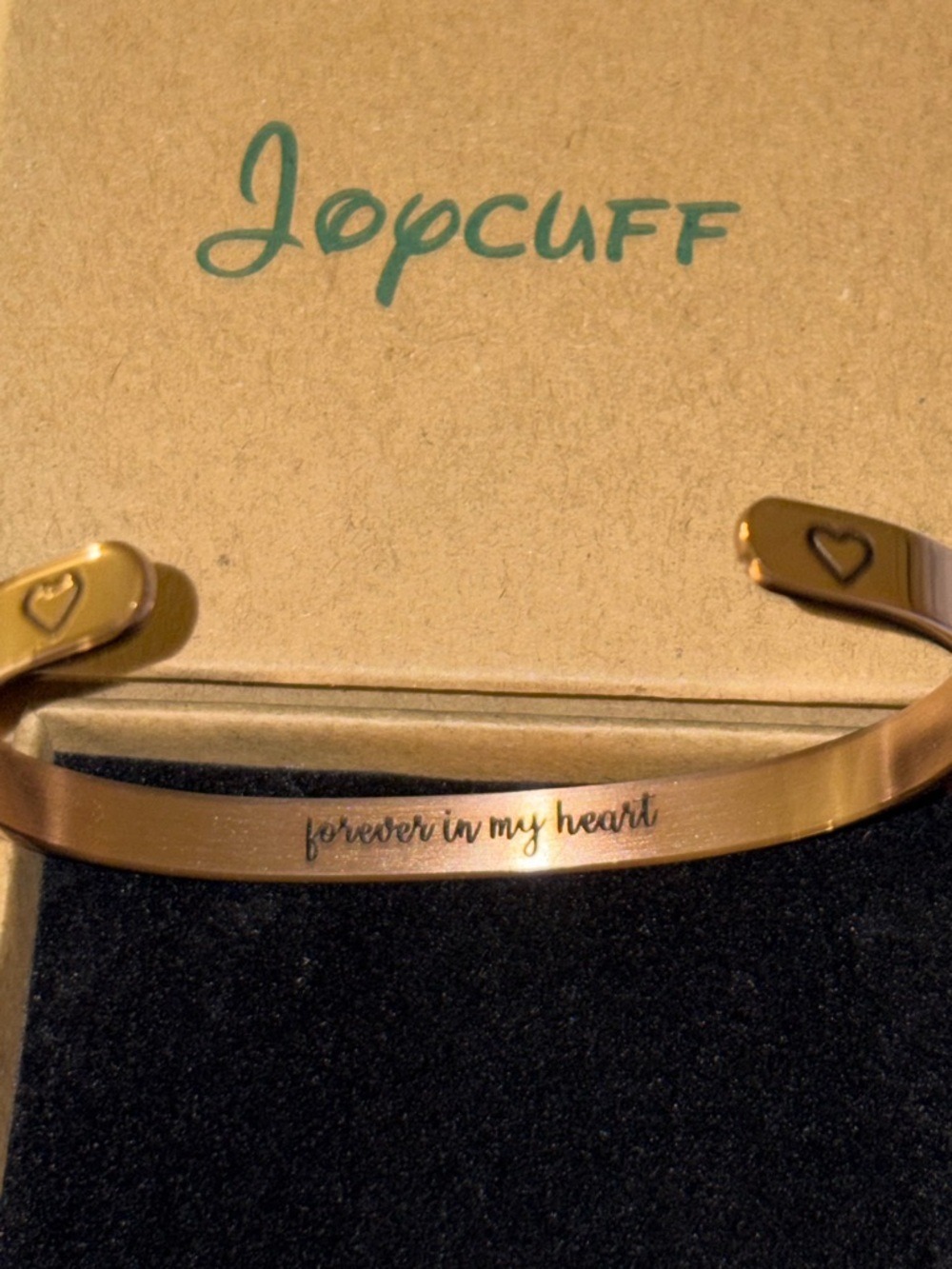 NWT Joycuff “Forever in My Heart” Hidden Message Cuff Bracelet